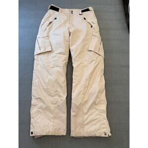 WULFUL Men's Large Snow Ski Pants Cargo White Insulated Winter Outdoor Trousers